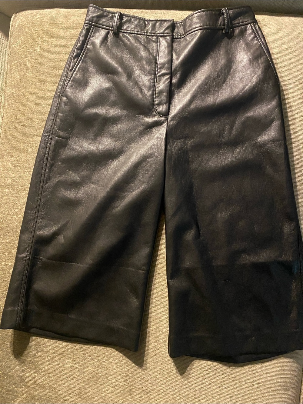 Babaton Black Faux Leather Culottes size 10